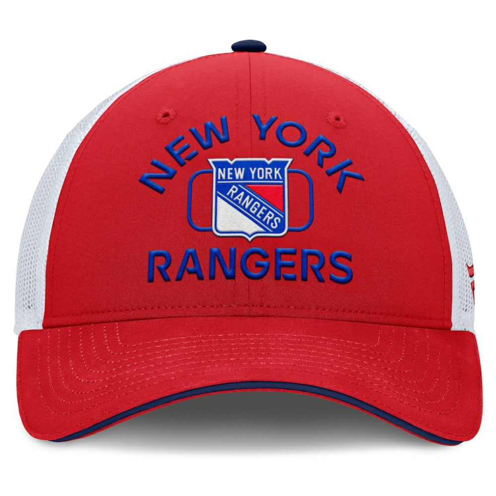 New York Rangers Fanatics Authentic Pro Rink Trucker Hat - Red/White Hats