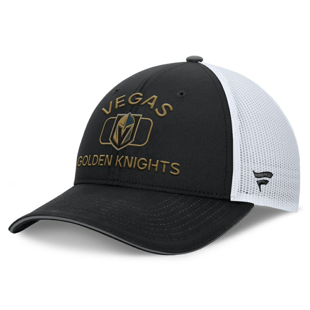 Vegas Golden Knights Fanatics Authentic Pro Rink Trucker Hat - Black/White Hats