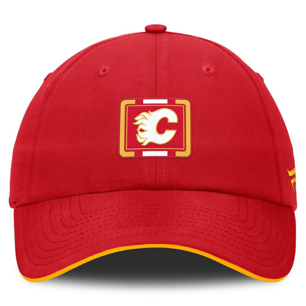 Calgary Flames Fanatics Authentic Pro Ripstop Adjustable Hat - Red/Gold Hats
