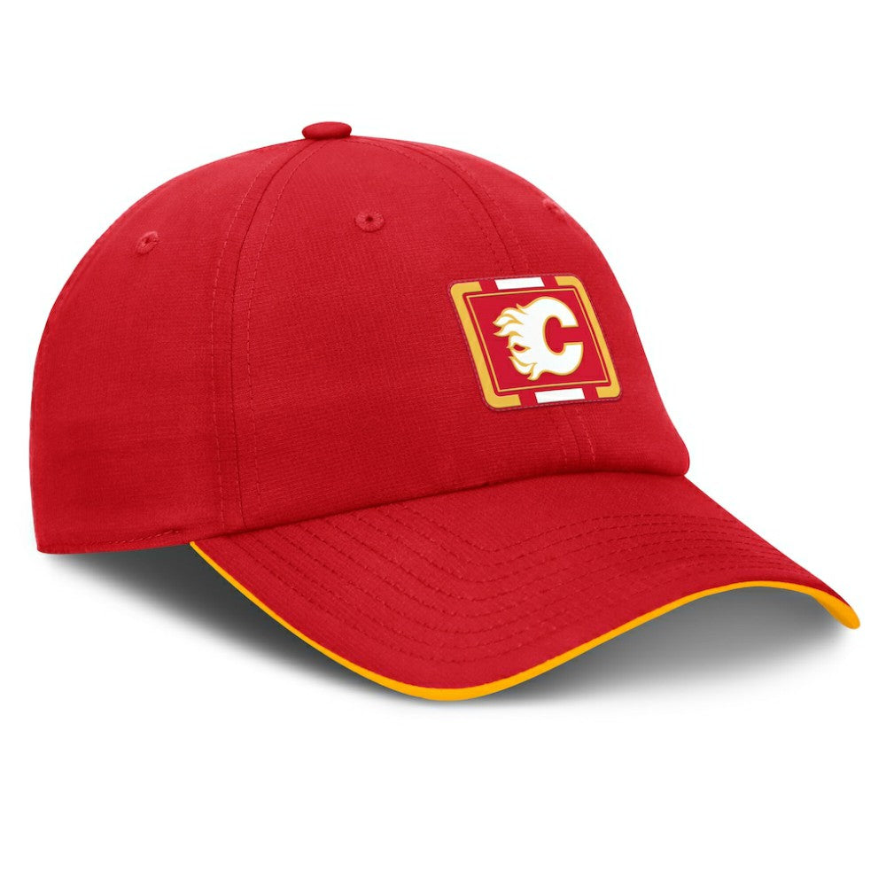 Calgary Flames Fanatics Authentic Pro Ripstop Adjustable Hat - Red/Gold Hats