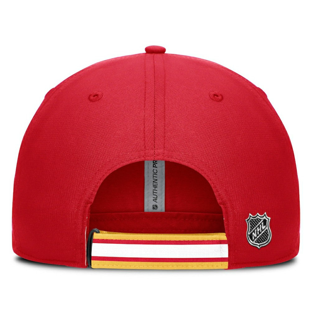 Calgary Flames Fanatics Authentic Pro Ripstop Adjustable Hat - Red/Gold Hats