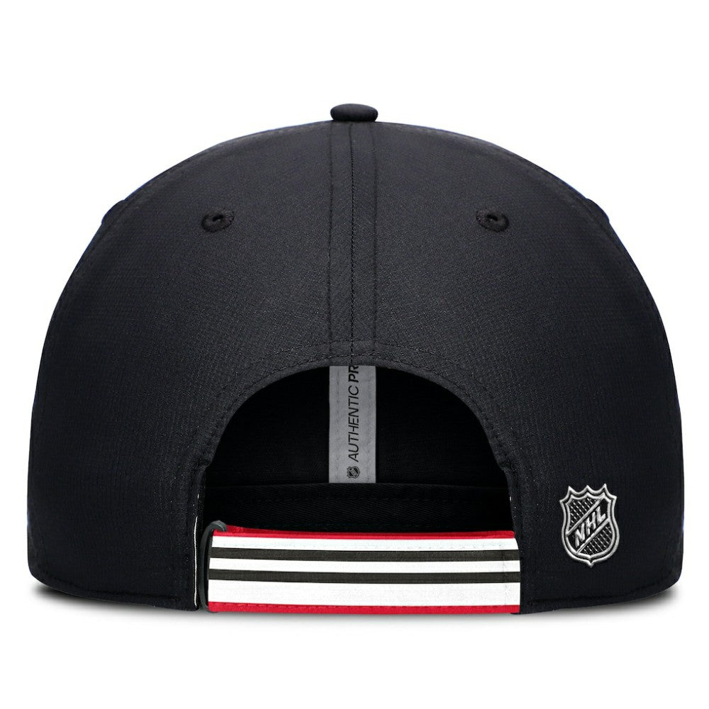 Chicago Blackhawks Fanatics Authentic Pro Ripstop Adjustable Hat - Black/Red Hats