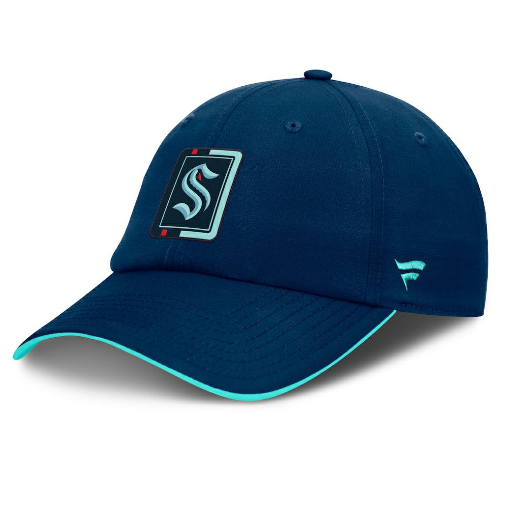 Seattle Kraken Fanatics Authentic Pro Ripstop Adjustable Hat - Deep Sea Blue/Light Blue Hats