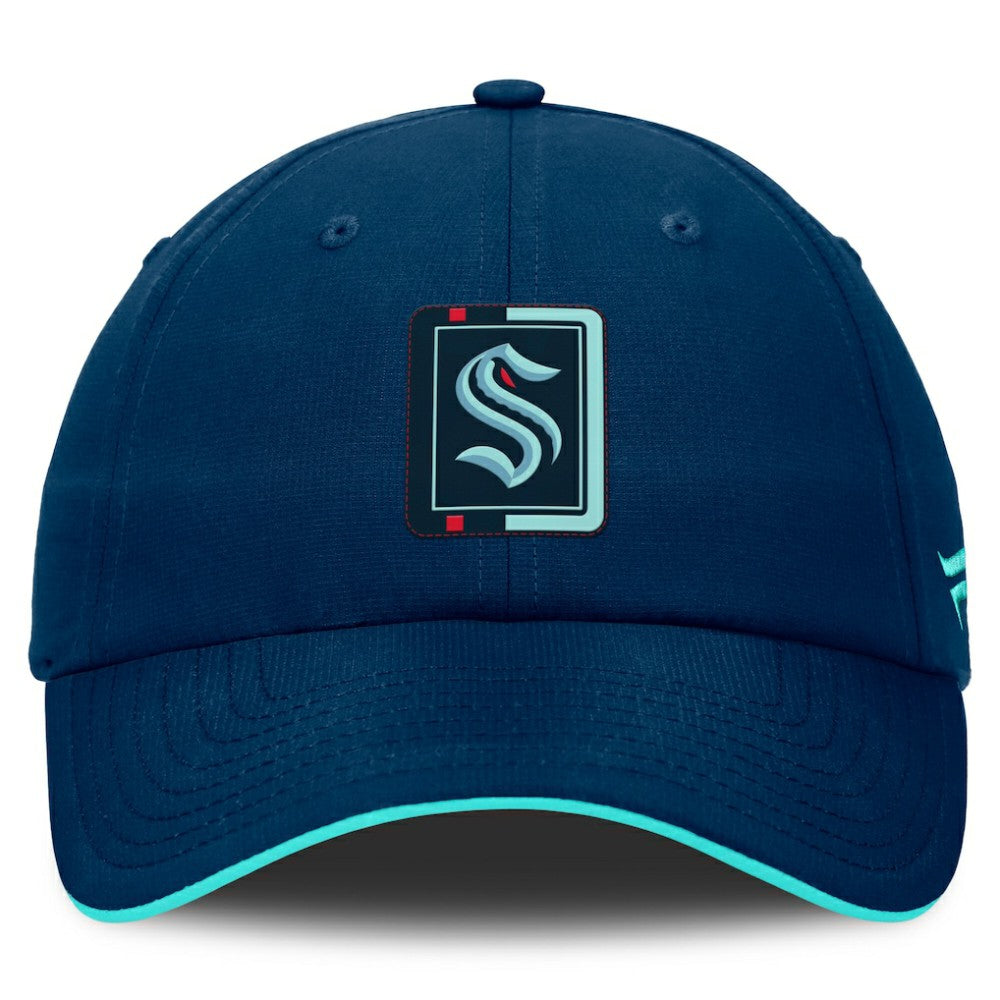 Seattle Kraken Fanatics Authentic Pro Ripstop Adjustable Hat - Deep Sea Blue/Light Blue Hats