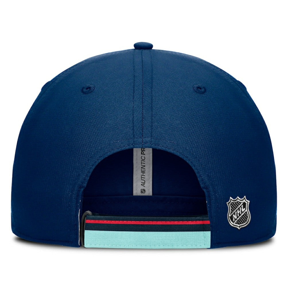 Seattle Kraken Fanatics Authentic Pro Ripstop Adjustable Hat - Deep Sea Blue/Light Blue Hats