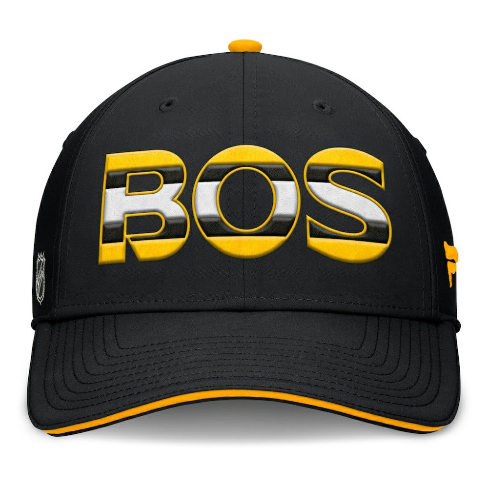 Boston Bruins Fanatics Authentic Pro Rink Team Code Flex Hat - Black/Gold Hats