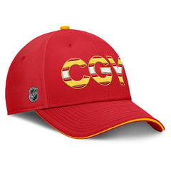 Calgary Flames Fanatics Authentic Pro Rink Team Code Flex Hat - Red/Gold Hats