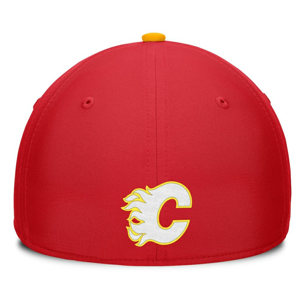 Calgary Flames Fanatics Authentic Pro Rink Team Code Flex Hat - Red/Gold Hats