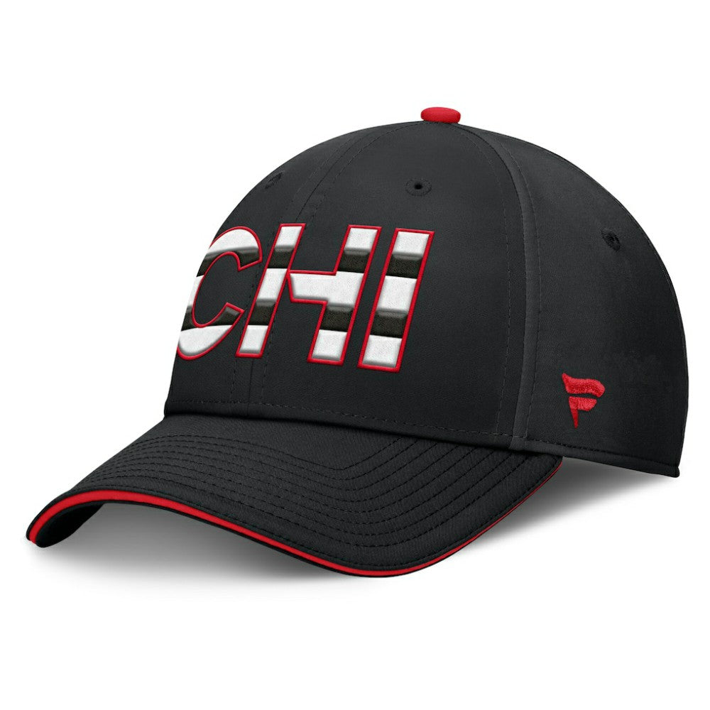 Chicago Blackhawks Fanatics Authentic Pro Rink Team Code Flex Hat - Black/Red Hats