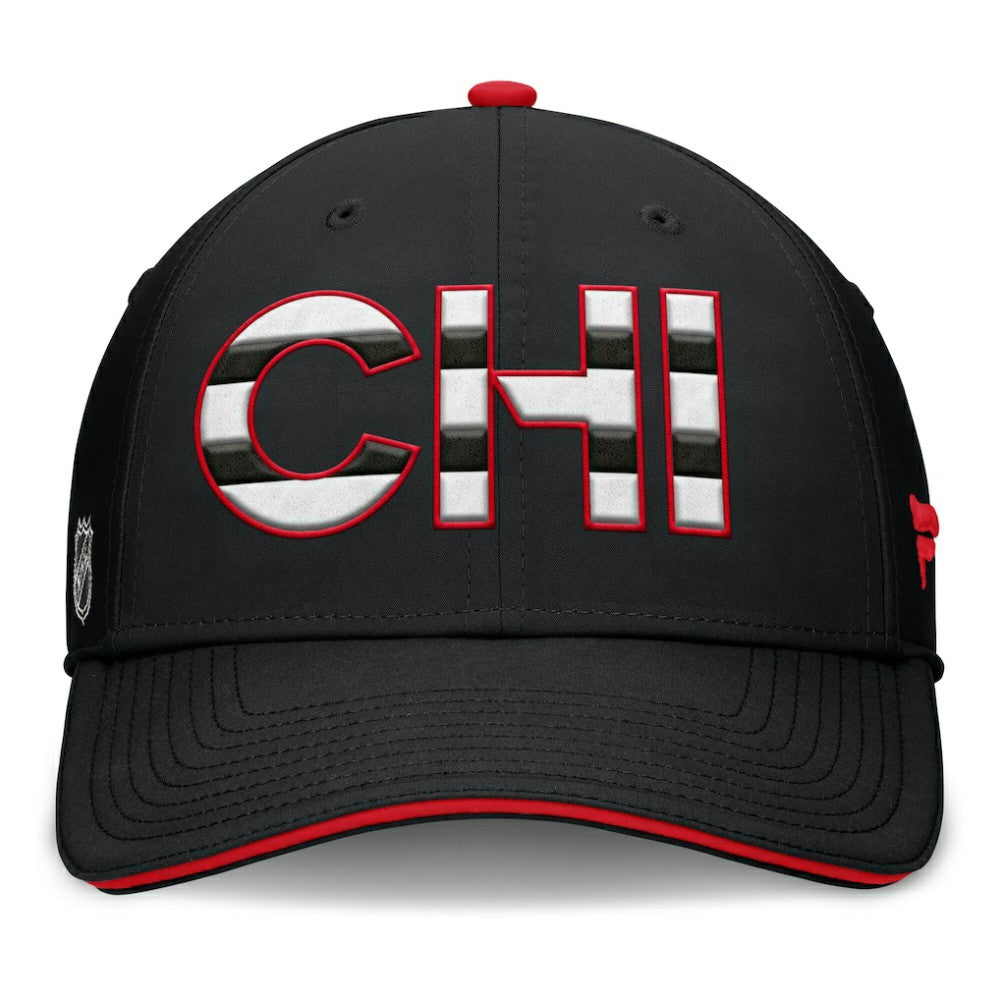 Chicago Blackhawks Fanatics Authentic Pro Rink Team Code Flex Hat - Black/Red Hats