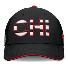 Chicago Blackhawks Fanatics Authentic Pro Rink Team Code Flex Hat - Black/Red Hats