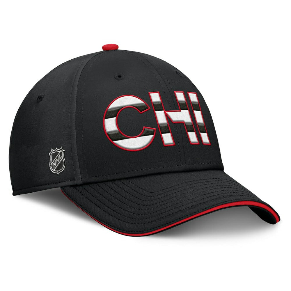Chicago Blackhawks Fanatics Authentic Pro Rink Team Code Flex Hat - Black/Red Hats