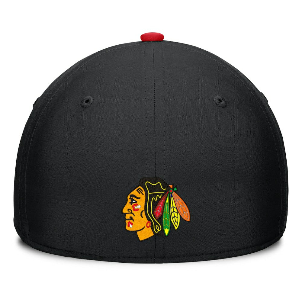Chicago Blackhawks Fanatics Authentic Pro Rink Team Code Flex Hat - Black/Red Hats