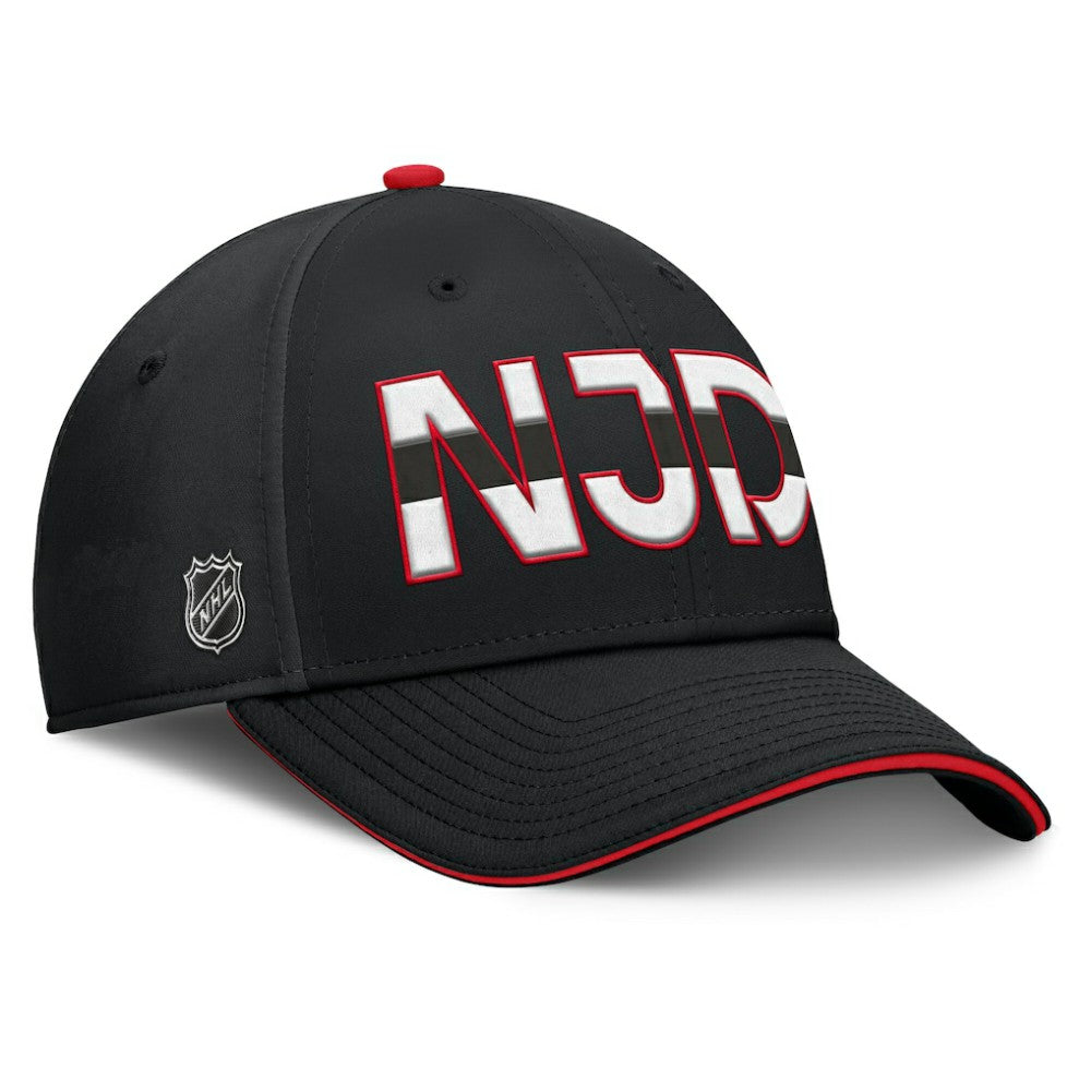 New Jersey Devils Fanatics Authentic Pro Rink Team Code Flex Hat - Black/Red Jerseys