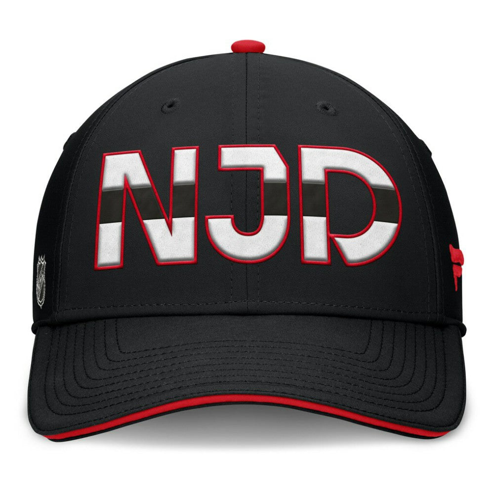 New Jersey Devils Fanatics Authentic Pro Rink Team Code Flex Hat - Black/Red Jerseys