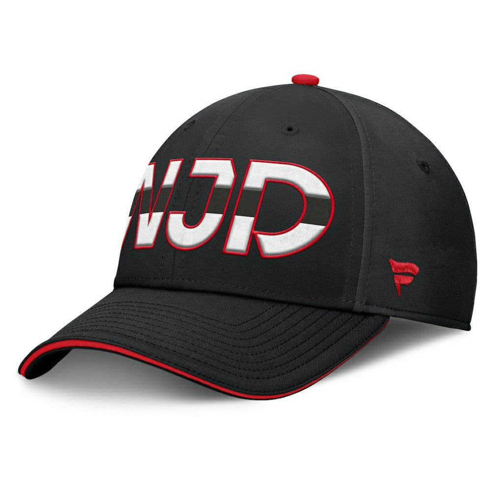 New Jersey Devils Fanatics Authentic Pro Rink Team Code Flex Hat - Black/Red Jerseys