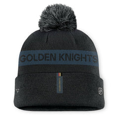 Vegas Golden Knights Fanatics Women's Authentic Pro Rink Cuffed Knit Hat with Pom - Black/ Hats