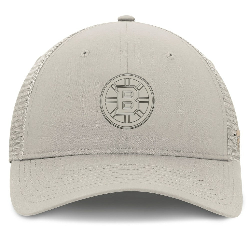 Boston Bruins Fanatics Women's Authentic Pro Road Trucker Adjustable Hat - Tan Hats