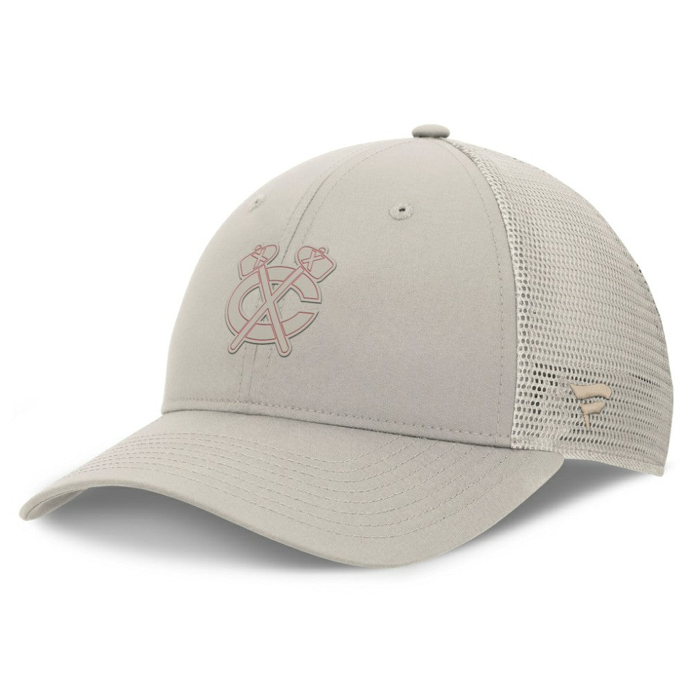 Chicago Blackhawks Fanatics Women's Authentic Pro Road Trucker Adjustable Hat - Tan Hats