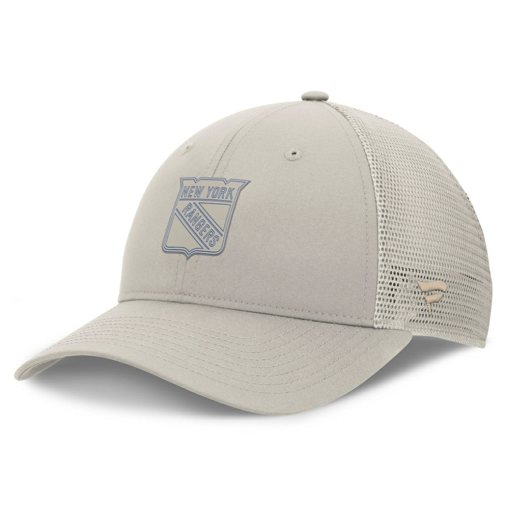 New York Rangers Fanatics Women's Authentic Pro Road Trucker Adjustable Hat - Tan Hats