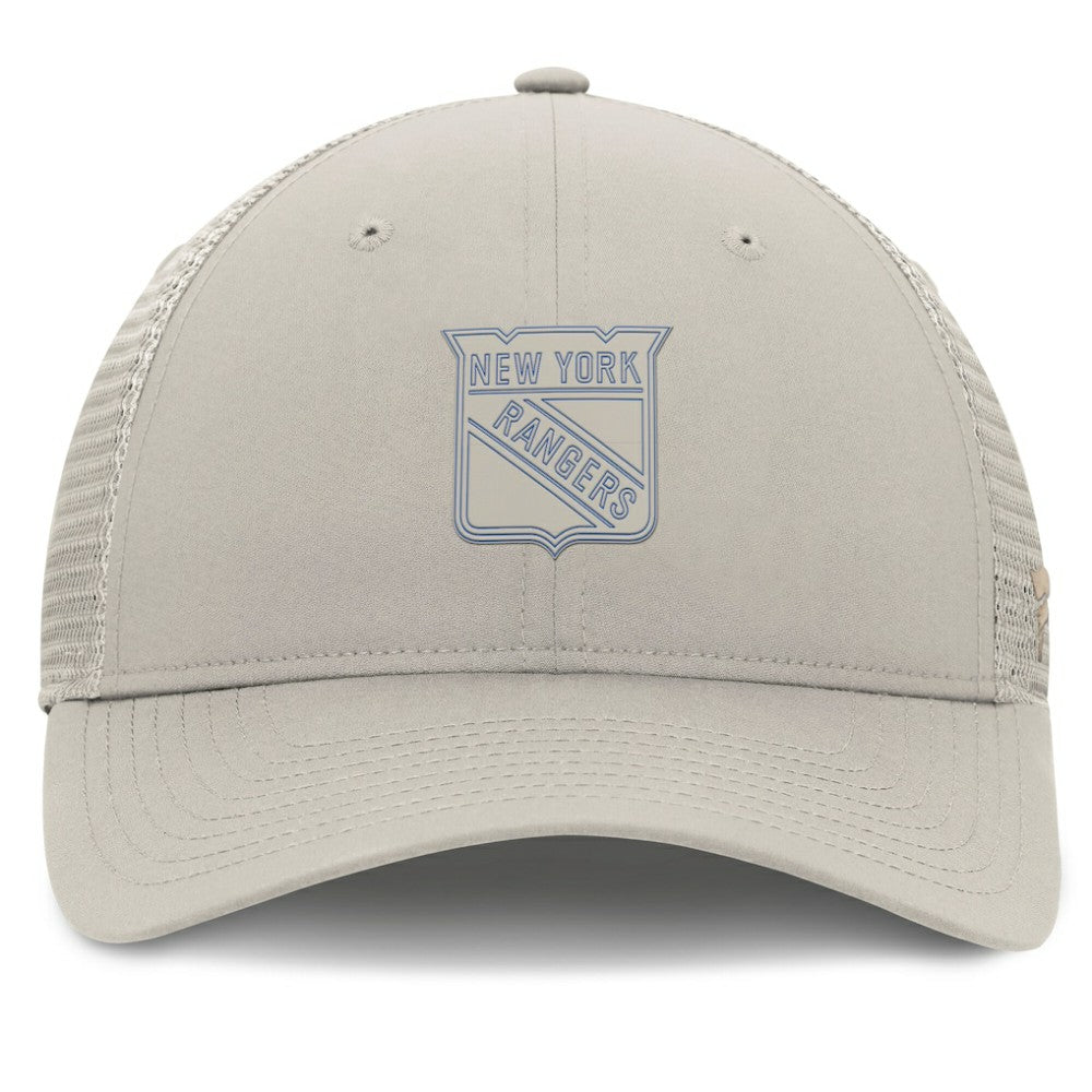 New York Rangers Fanatics Women's Authentic Pro Road Trucker Adjustable Hat - Tan Hats