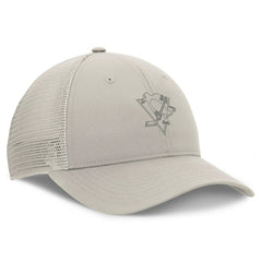 Pittsburgh Penguins Fanatics Women's Authentic Pro Road Trucker Adjustable Hat - Tan Hats