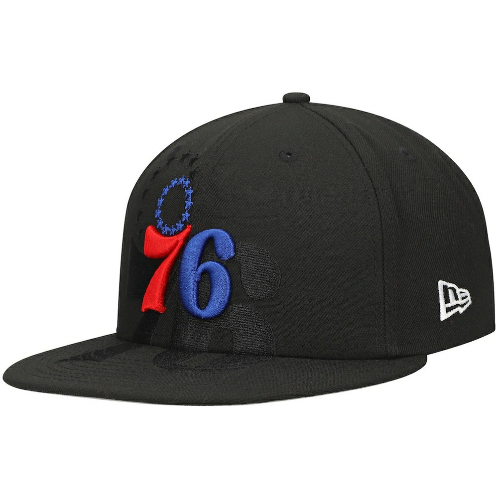 Philadelphia 76ers Blackout Shadow Logo 59FIFTY Fitted Hat - Black online