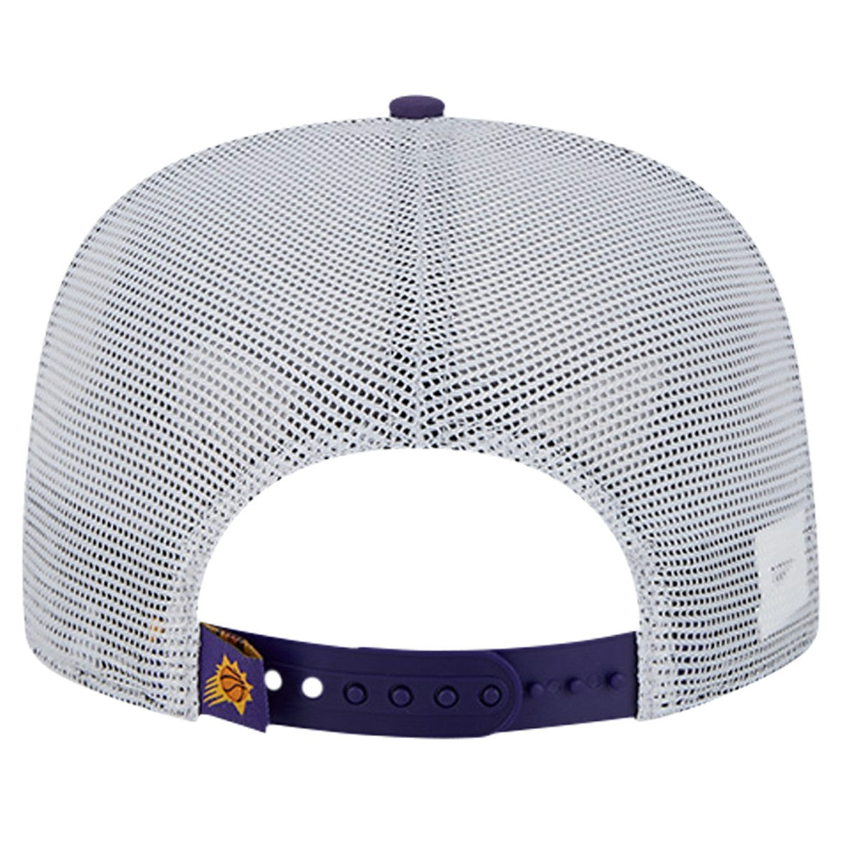 Phoenix Suns Puff Print Team Code A-Frame 9FIFTY Trucker Snapback Hat - Purple shop