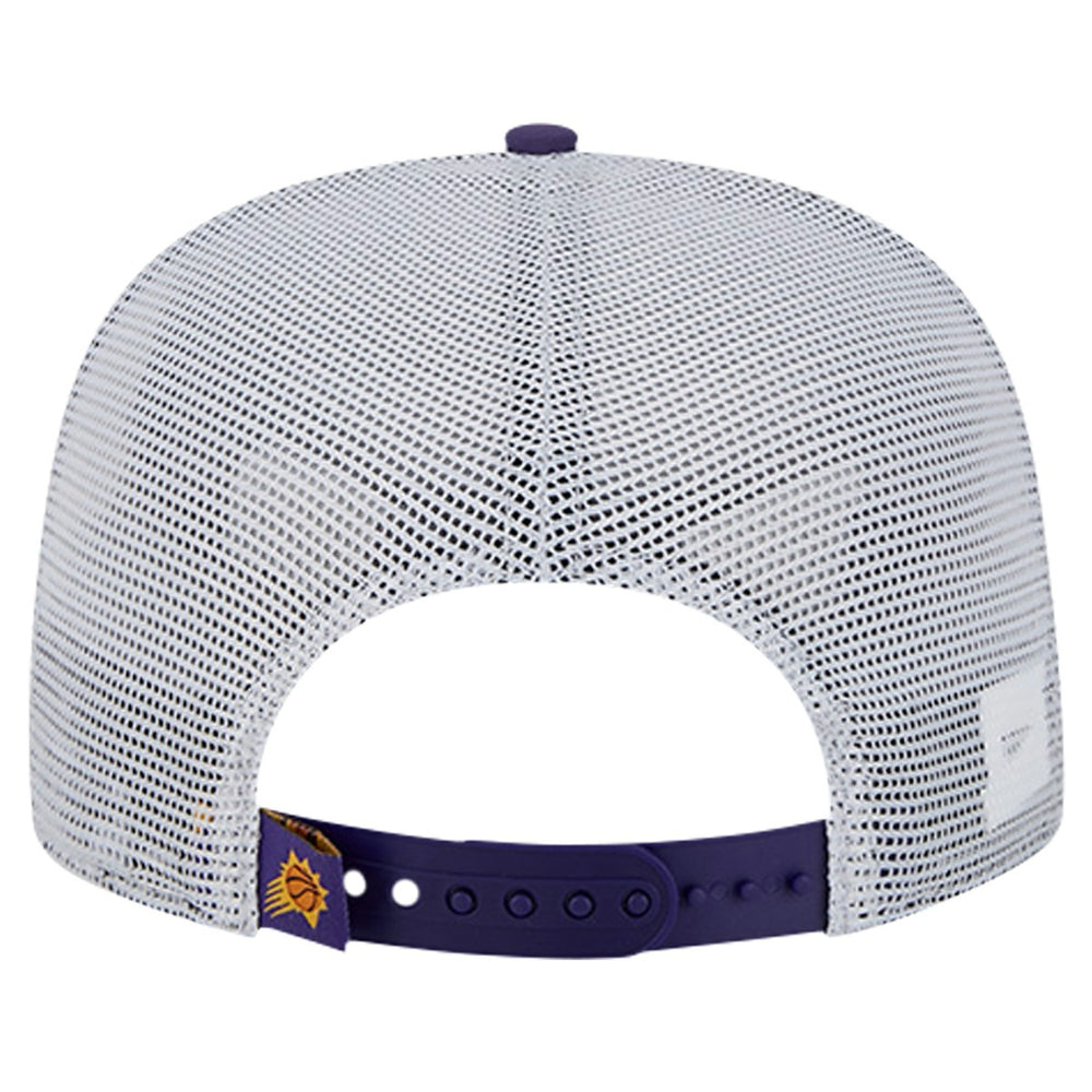 Phoenix Suns Puff Print Team Code A-Frame 9FIFTY Trucker Snapback Hat - Purple shop