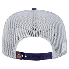 Phoenix Suns Puff Print Team Code A-Frame 9FIFTY Trucker Snapback Hat - Purple shop