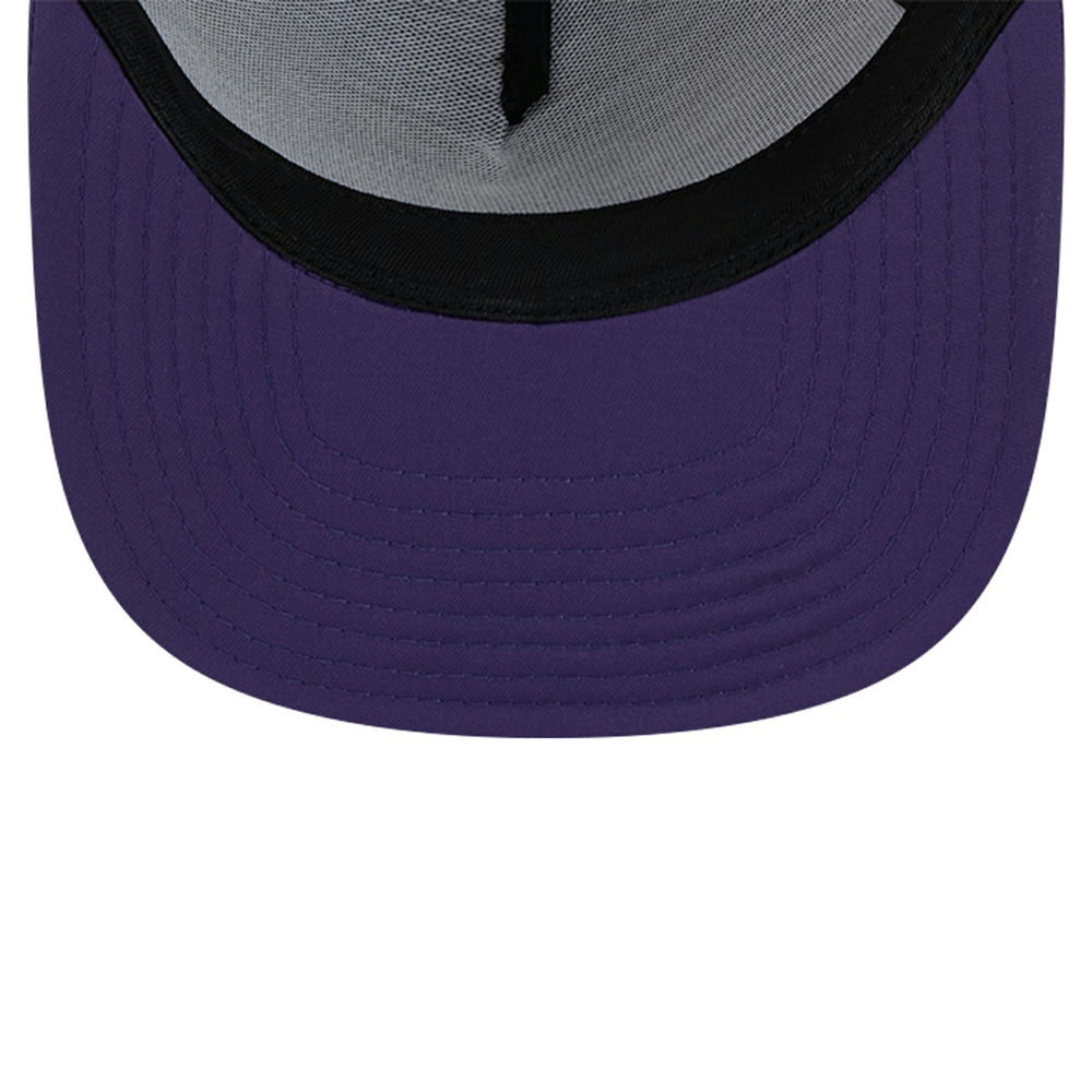 Phoenix Suns Puff Print Team Code A-Frame 9FIFTY Trucker Snapback Hat - Purple shop
