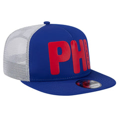Philadelphia 76ers Puff Print Team Code A-Frame 9FIFTY Trucker Snapback Hat - Royal outlet