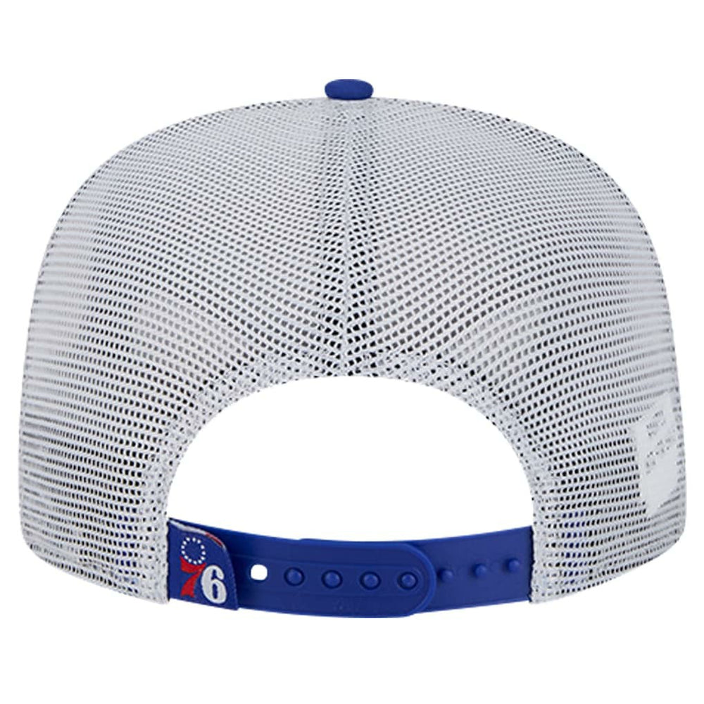 Philadelphia 76ers Puff Print Team Code A-Frame 9FIFTY Trucker Snapback Hat - Royal outlet