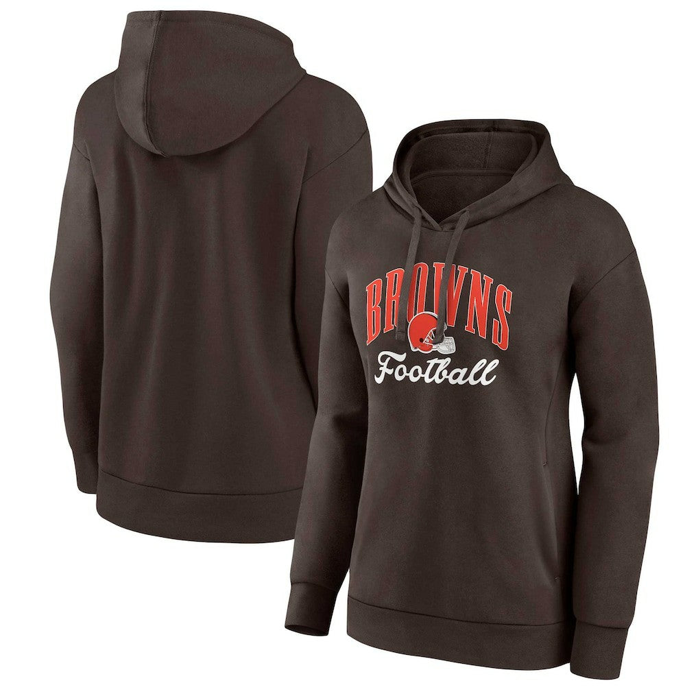 Cleveland Browns Women's Victory Script Pullover Hoodie - Brown online