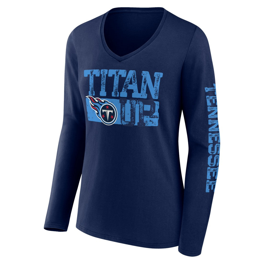 Tennessee Titans Hometown Sweep Long Sleeve V-Neck T-Shirt - Navy sale