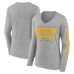 Los Angeles Chargers Hometown Sweep Long Sleeve V-Neck T-Shirt - Heather Gray online