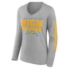 Los Angeles Chargers Hometown Sweep Long Sleeve V-Neck T-Shirt - Heather Gray online