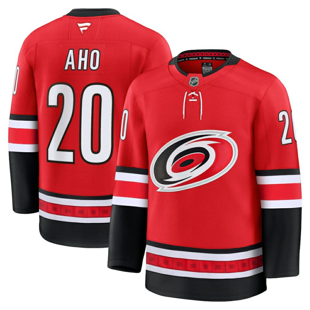 Sebastian Aho Carolina Hurricanes Fanatics Alternate Premium Jersey - Red Jerseys