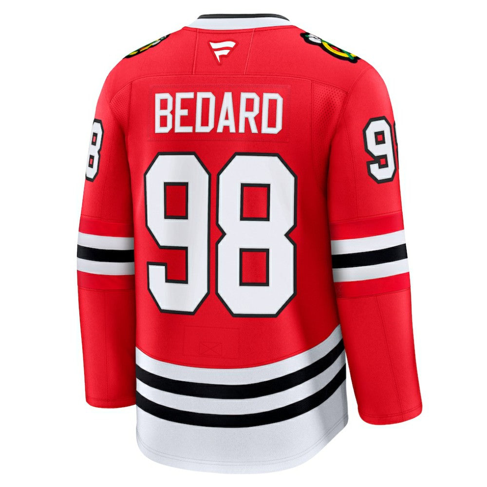 Connor Bedard Chicago Blackhawks Fanatics Home Premium Jersey - Red Jerseys