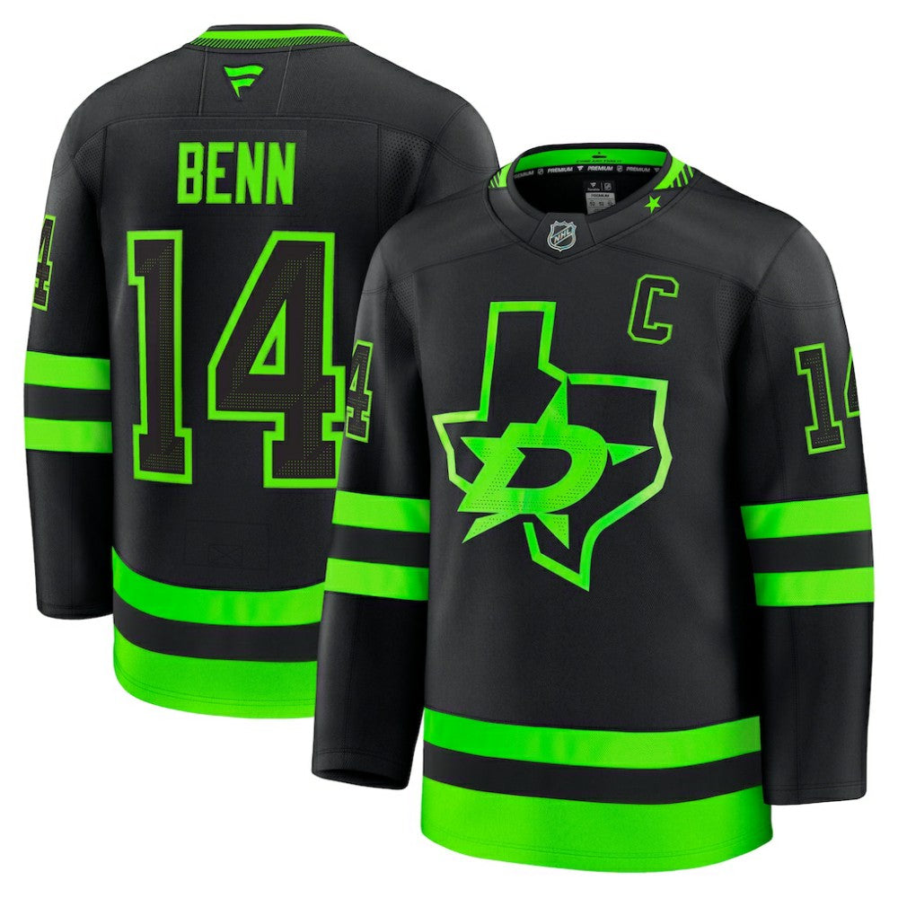 Jamie Benn Dallas Stars Fanatics Alternate Premium Jersey - Black Jerseys