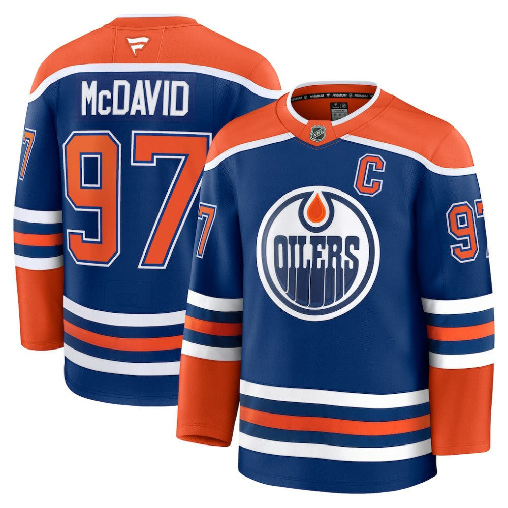 Connor McDavid Edmonton Oilers Fanatics Home Premium Jersey - Royal Jerseys