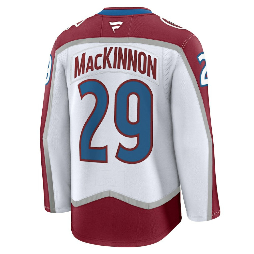 Nathan MacKinnon Colorado Avalanche Fanatics Away Premium Jersey - White Jerseys
