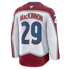 Nathan MacKinnon Colorado Avalanche Fanatics Away Premium Jersey - White Jerseys