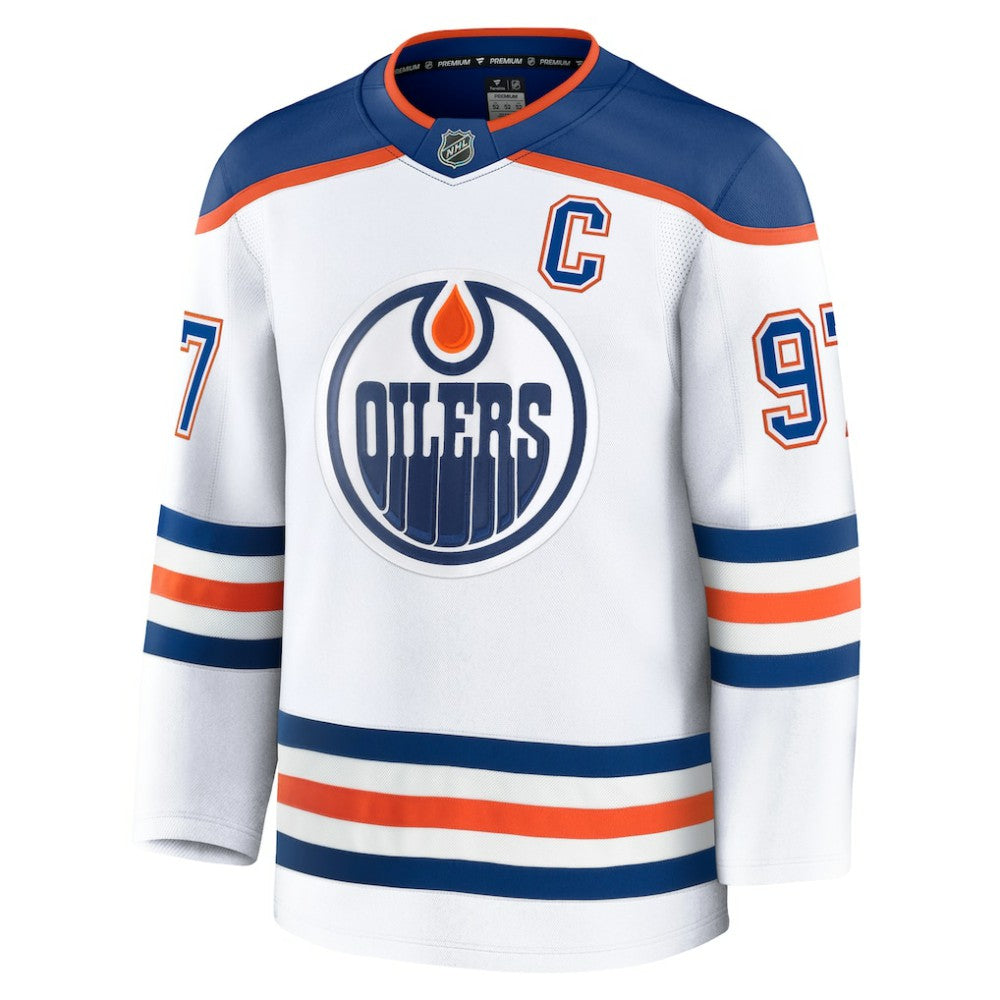 Connor McDavid Edmonton Oilers Fanatics Away Premium Jersey - White Jerseys