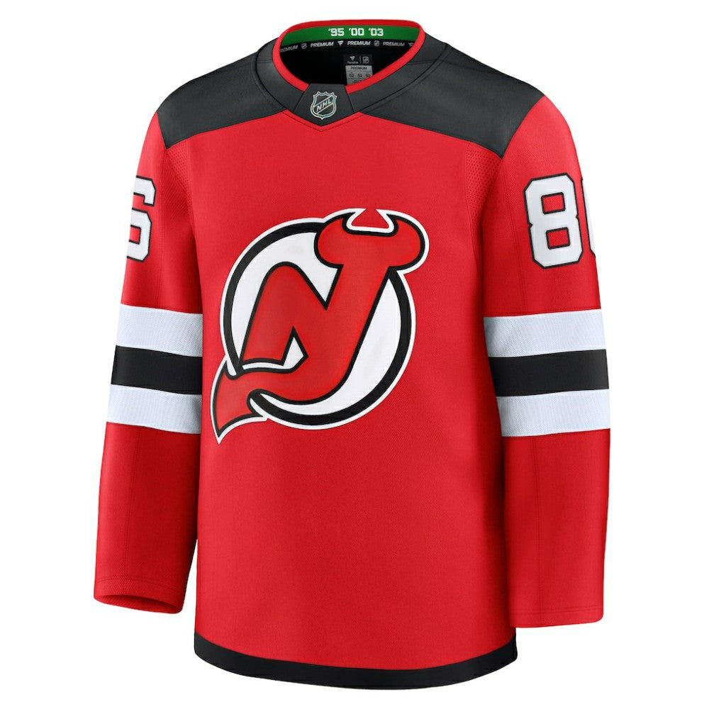 Jack Hughes New Jersey Devils Fanatics Home Premium Jersey - Red Jerseys