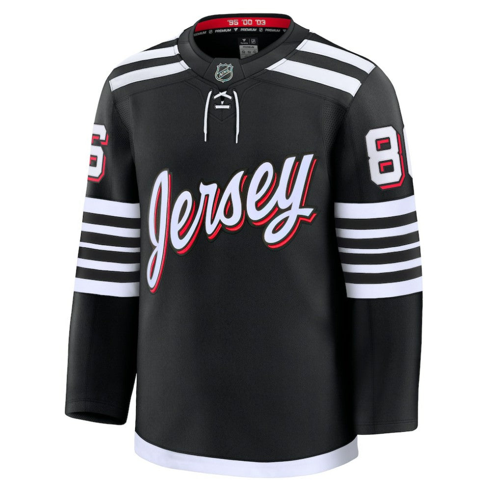 Jack Hughes New Jersey Devils Fanatics Alternate Premium Jersey - Black Jerseys