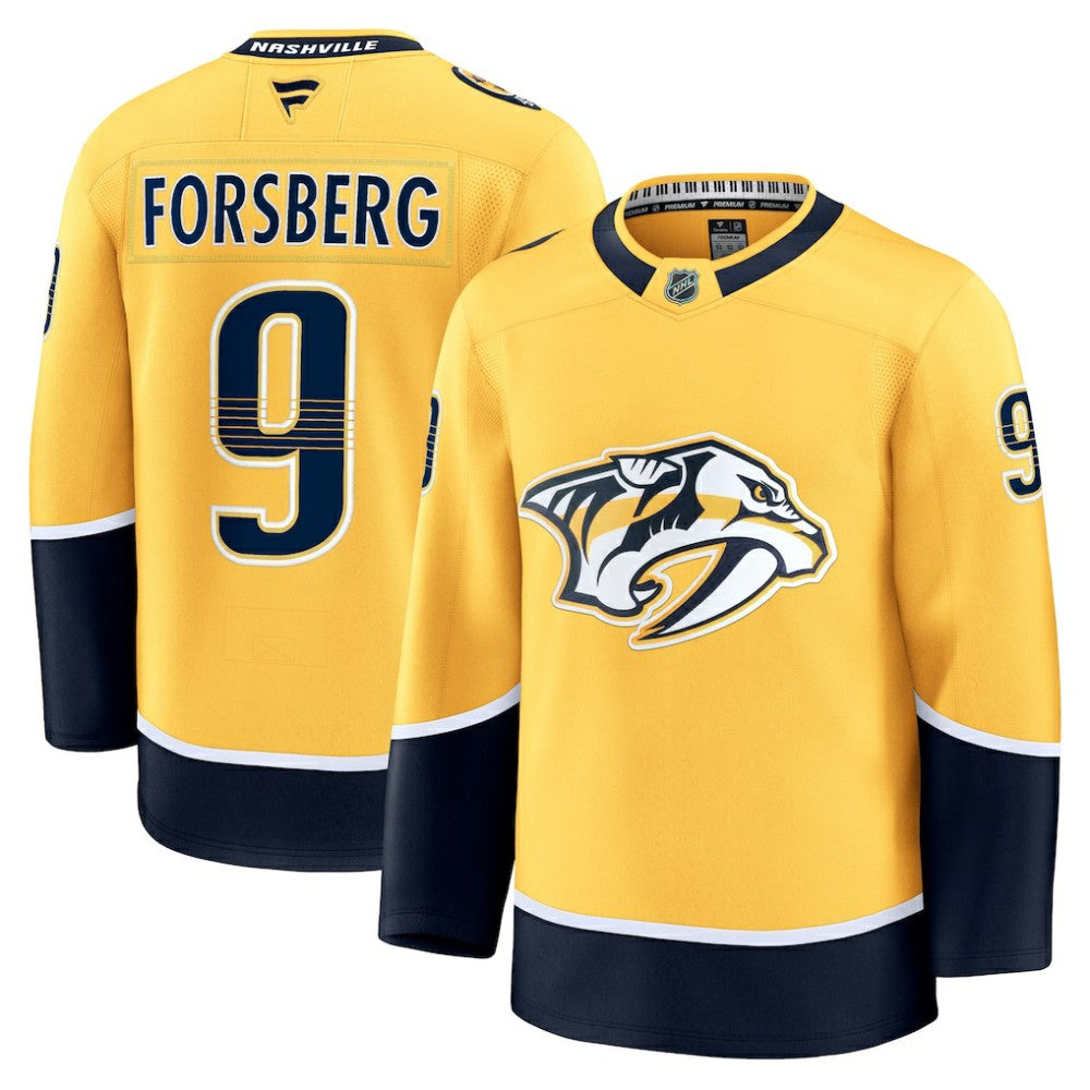Filip Forsberg Nashville Predators Fanatics Home Premium Jersey - Gold Jerseys