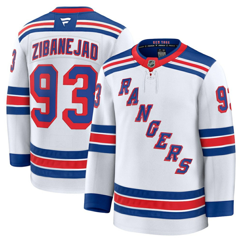 Mika Zibanejad New York Rangers Fanatics Away Premium Jersey - White Jerseys