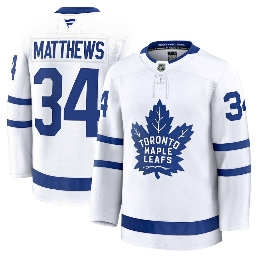 Auston Matthews Toronto Maple Leafs Fanatics Away Premium Jersey - White Jerseys