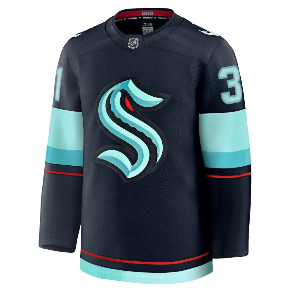 Philipp Grubauer Seattle Kraken Fanatics Home Premium Jersey - Deep Sea Blue Jerseys